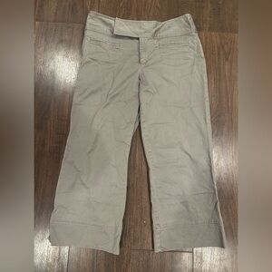Gap Gray Khakis Women's Sz 10 Wide Leg Cropped Capri Pants Cotton Casual